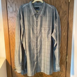 Van Heusen Gray Plaid Men’s Dress Shirt Big and Tall Size 3XLT Neck 20.5”